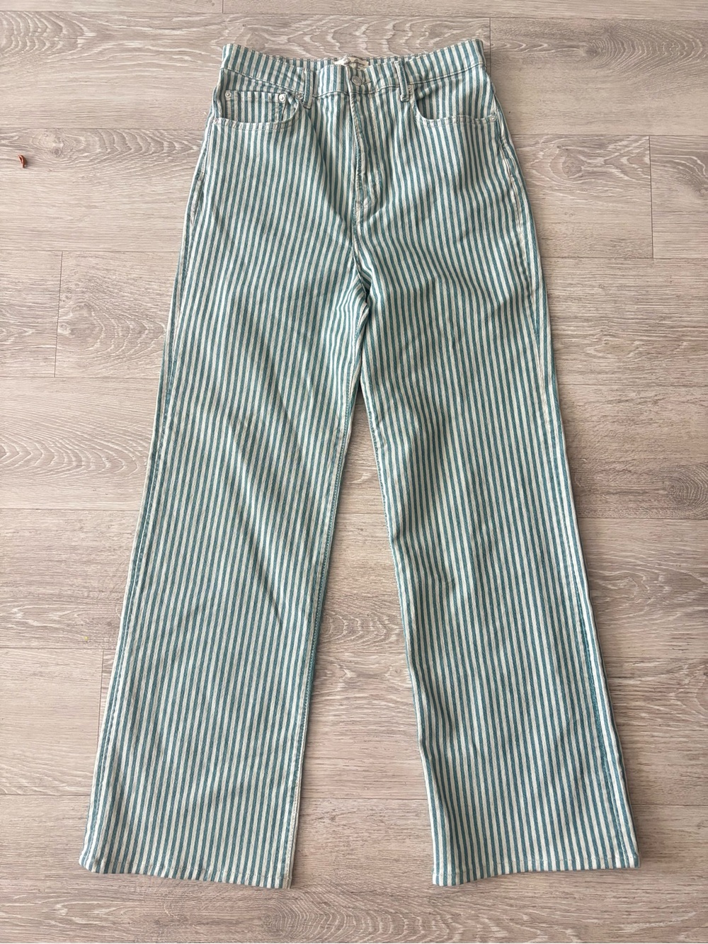 Free People Astoria Wide Leg Jeans in Peppermint Stripe - Picture 5 of 9